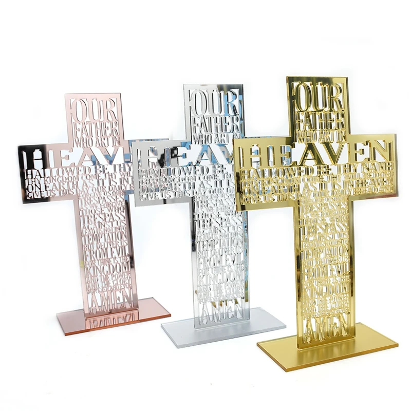 

Hollow Acrylic Scriptures for Cross with Stand Jesus Christ Catholic Table Sculp
