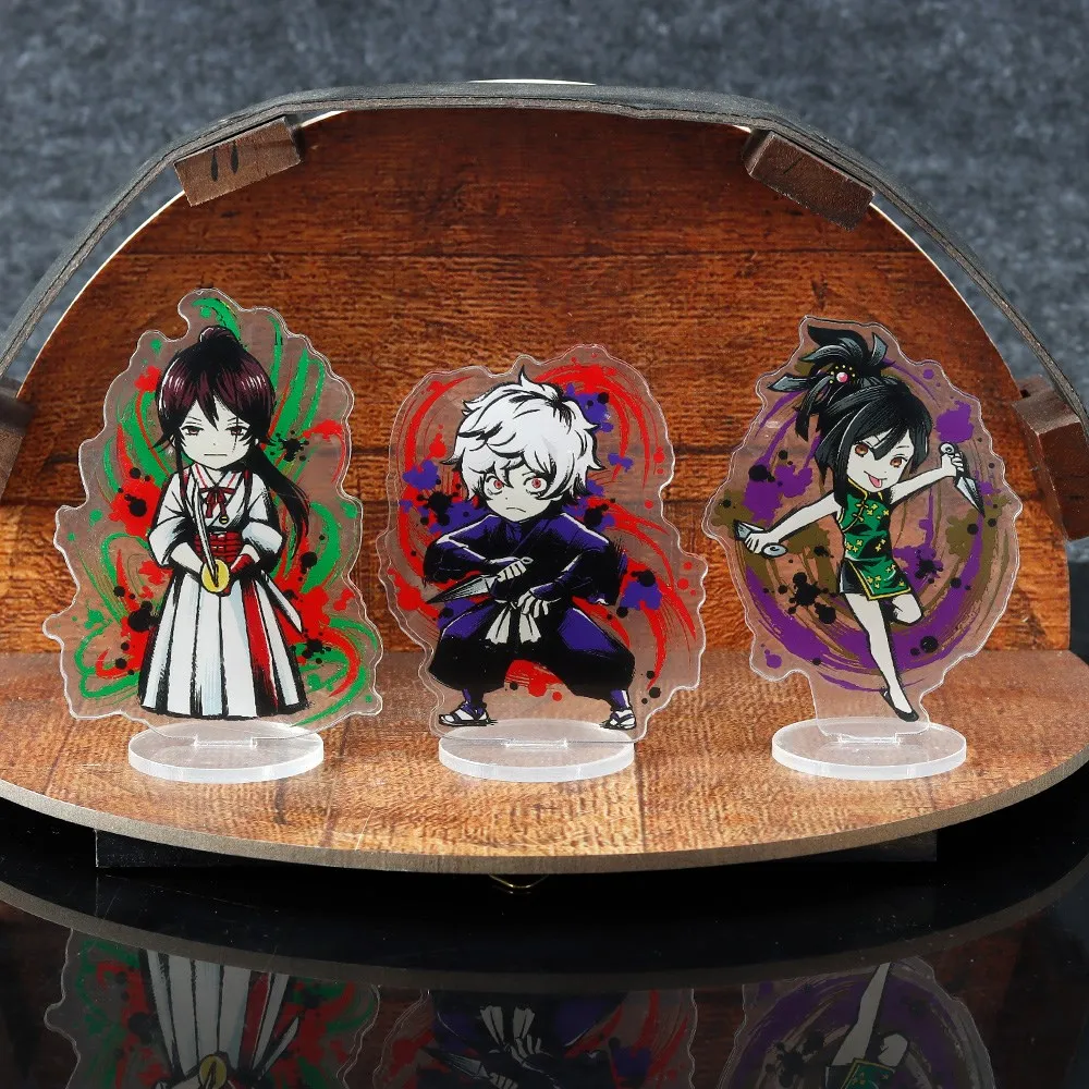 

Anime Jigokuraku Cosplay Stand Model Figures Gabimaru Aza Sagiri Shugen Yui Acrylic Desk Decor Fans Collection Props Gifts