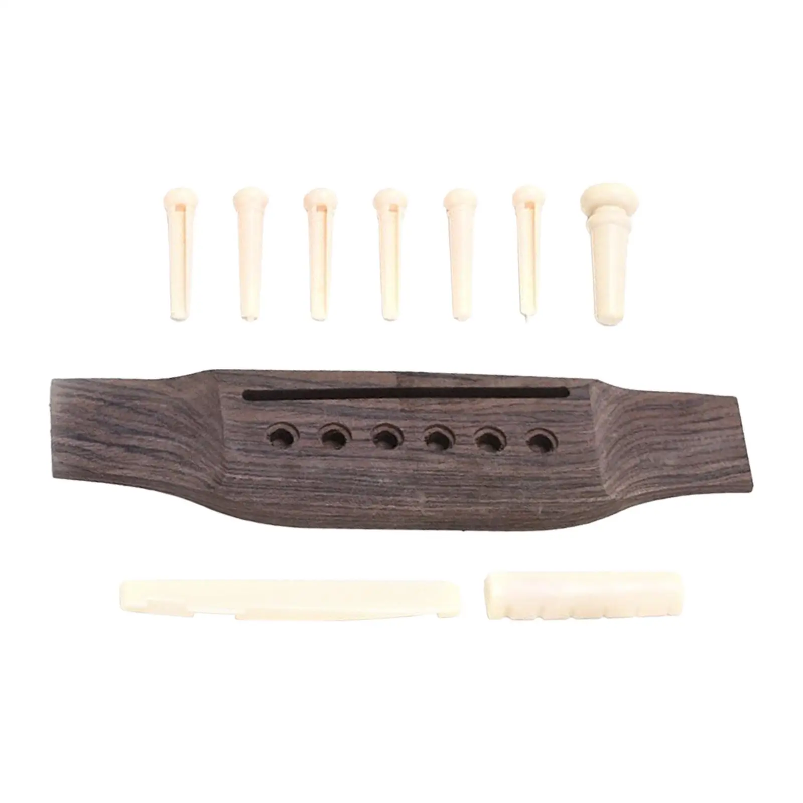 

Guitar Bridge Pins Saddle Nut Set Wooden for Ukulele Musical Instrument Bass