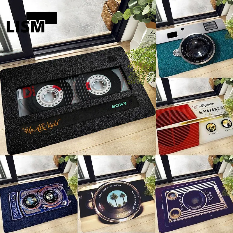 

Retro Cassette Music Tape Carpet Funny Entrance Doormat Living Room Kitchen Floor Non-Slip Mat Bathroom Balcony Large Area Rugs