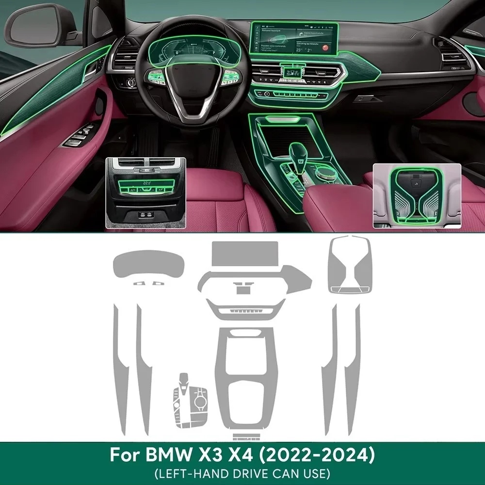 

Пленка ТПУ для BMW X3 X4 G01 G02 2022 2023 2024, автомобильный навигационный экран, защитная наклейка на коробку передач, аксессуары для интерьера против царапин
