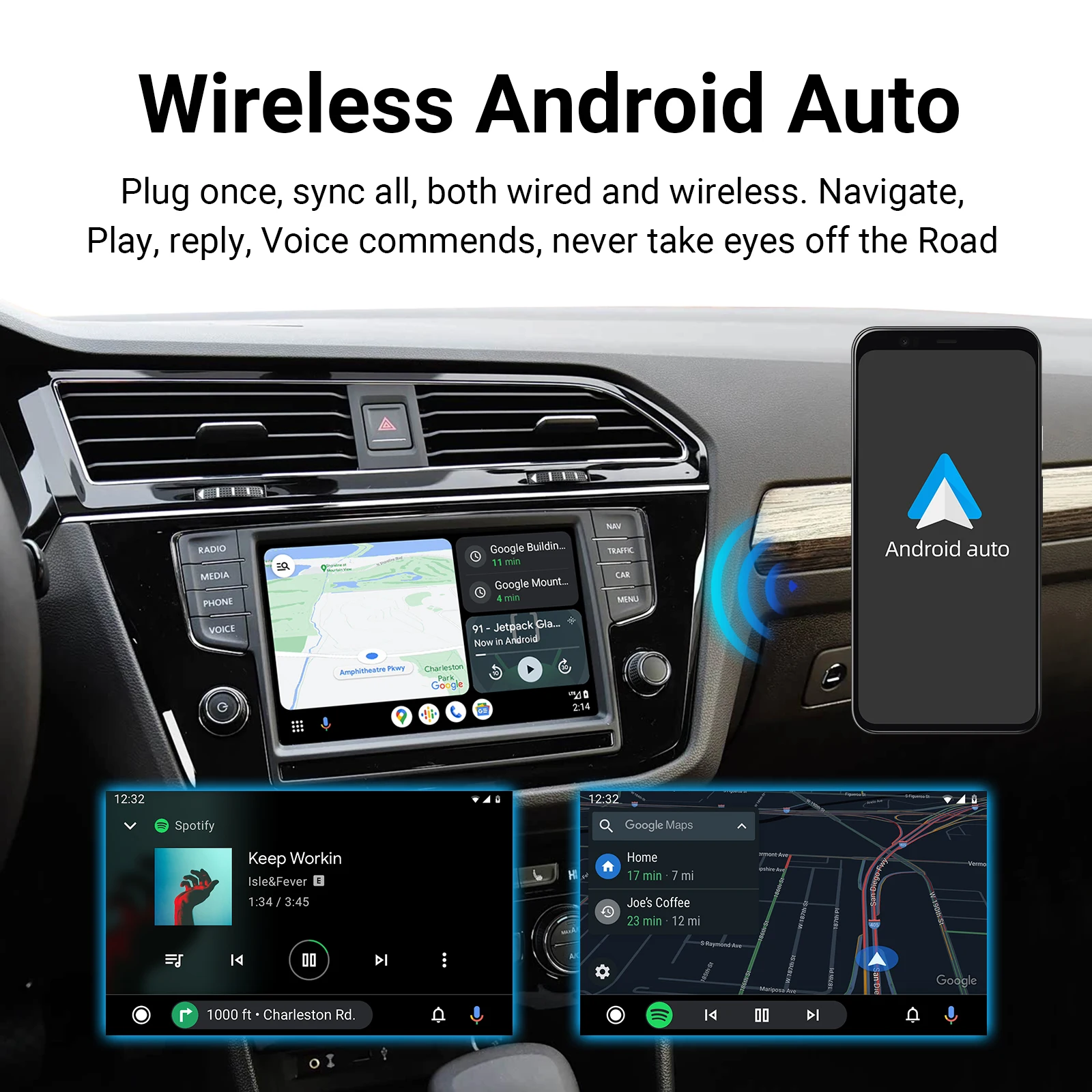 Фото EzoneTronics OEM-экран, обновленный декодер, мультимедийный CarPlay Android auto для VW SOKDA SEAT MIB MIB2, платформа Golf 7 Tiguan №3