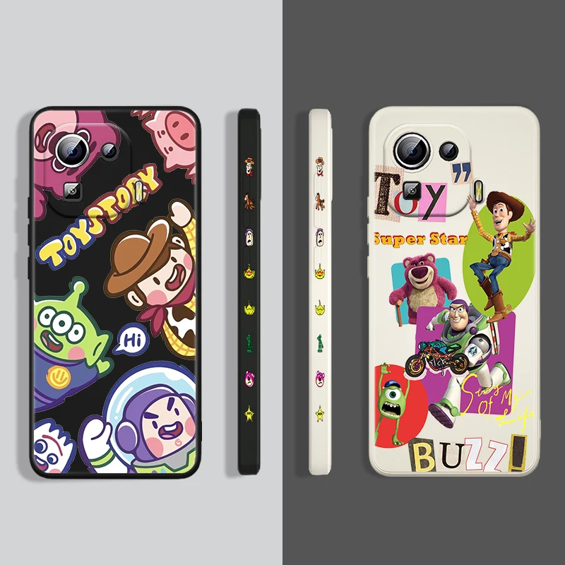 

Disney Toy Story Woody Buzz Case For Xiaomi Mi 12 11 11i 10 10S 9 6 Ultra Lite Pro SE Silicone Liquid Left Rope Phone Cover Capa