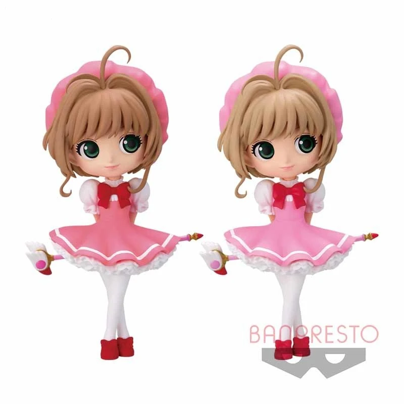 

Искусственная кожа, 14 см! Японская оригинальная аниме-фигурка Q version KINOMOTO SAKURA Card Captor Sakura, экшн-фигурка