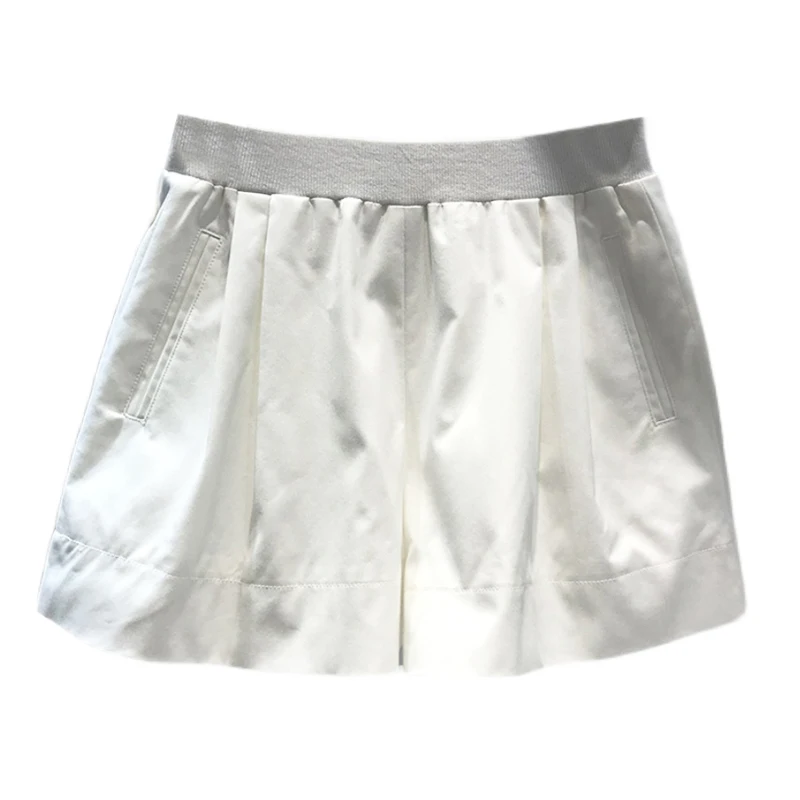 Solid Color Simple High Waist Casual White Shorts Women's 2023 Summer New Slimming All-Match Wide Leg Shorts