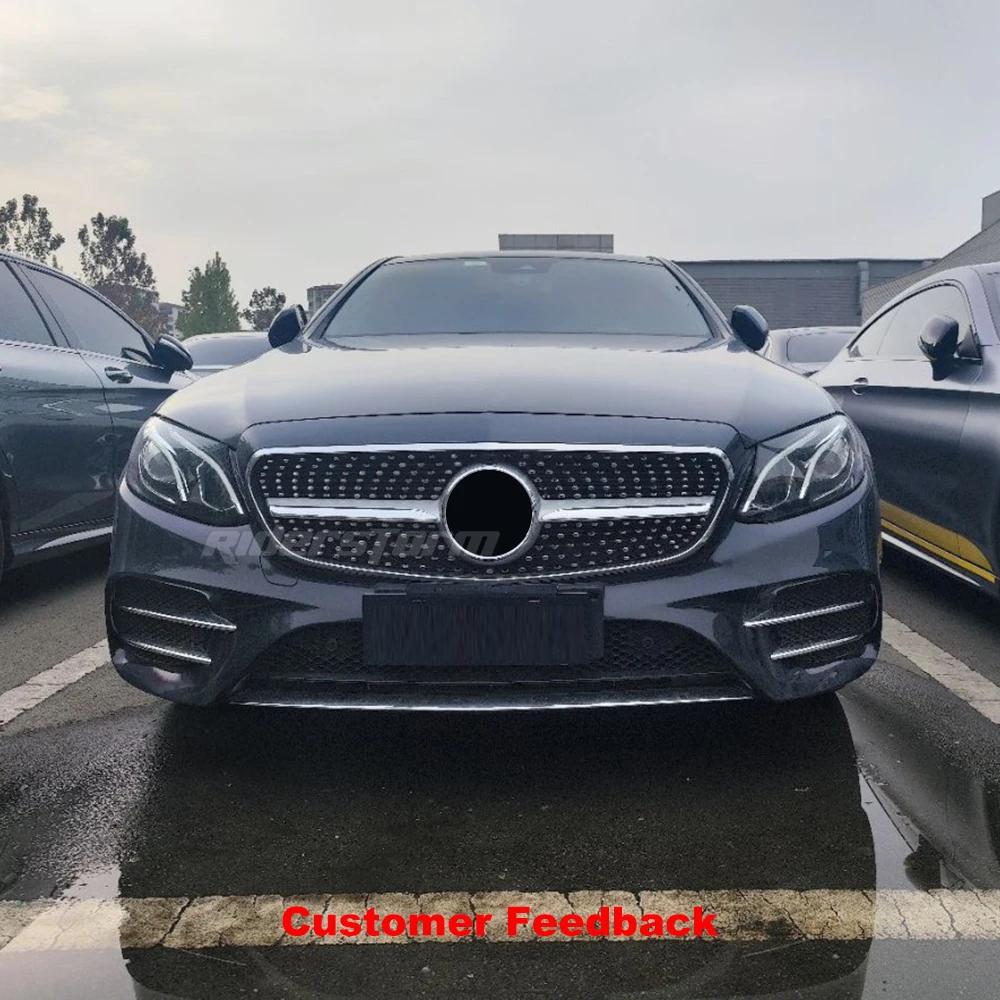 2015-2019 для merced W213 Алмазная решетка ABS черный с отверстием Камеры E-Class E200 E250 E300 E350 E400