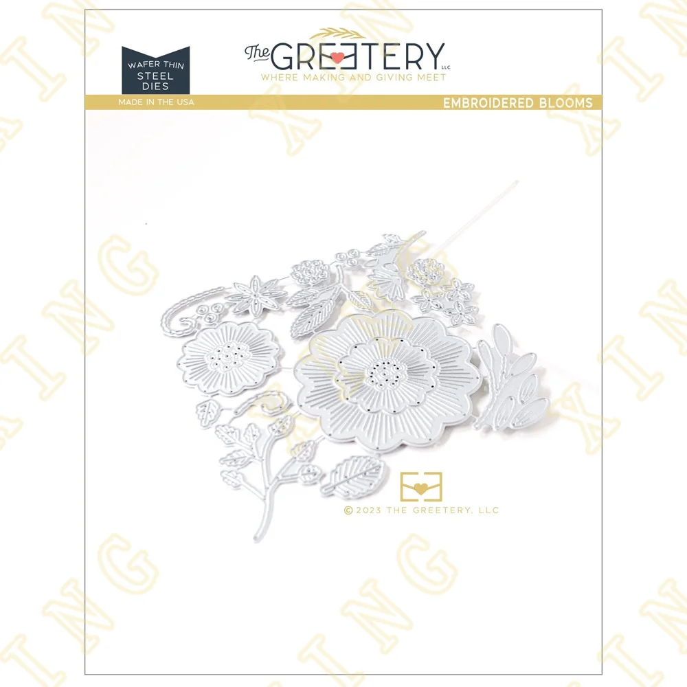 

Metal Cutting Die Scrapbook Embossed Paper Card Album Craft Template Cut Die Stencils New for 2023 Arrival Embroidered Blooms