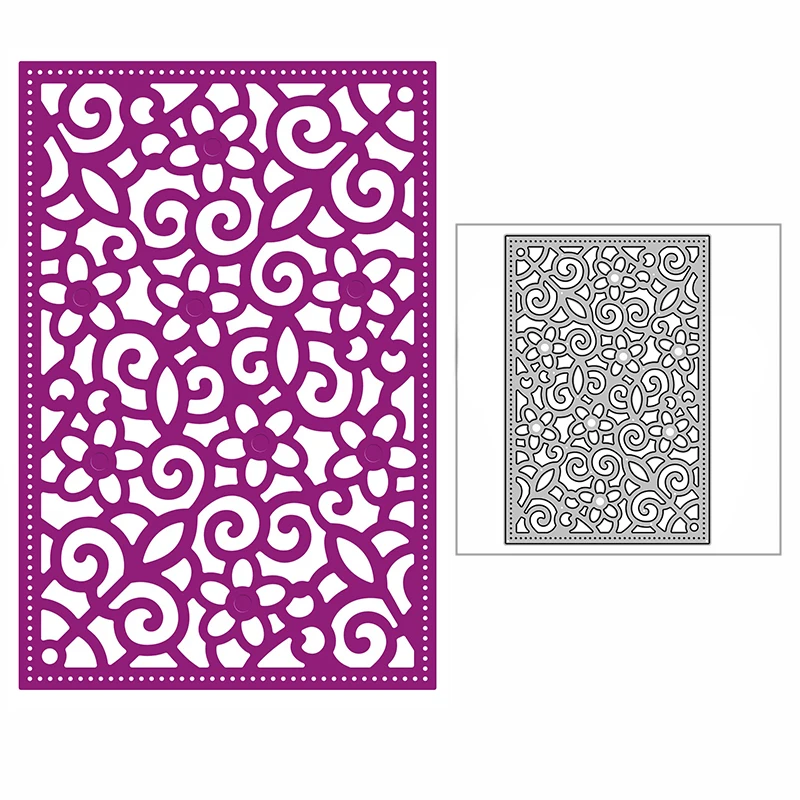

New Exquisite Flower Frame Rectangle Craft 2022 Metal Cutting Dies for Scrapbooking and DIY Card Making Embossing Mold No Stamps