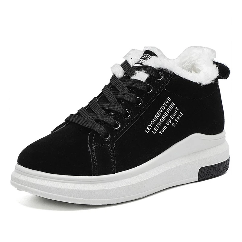 Женские плюшевые кроссовки на массивной подошве повседневная спортивная обувь