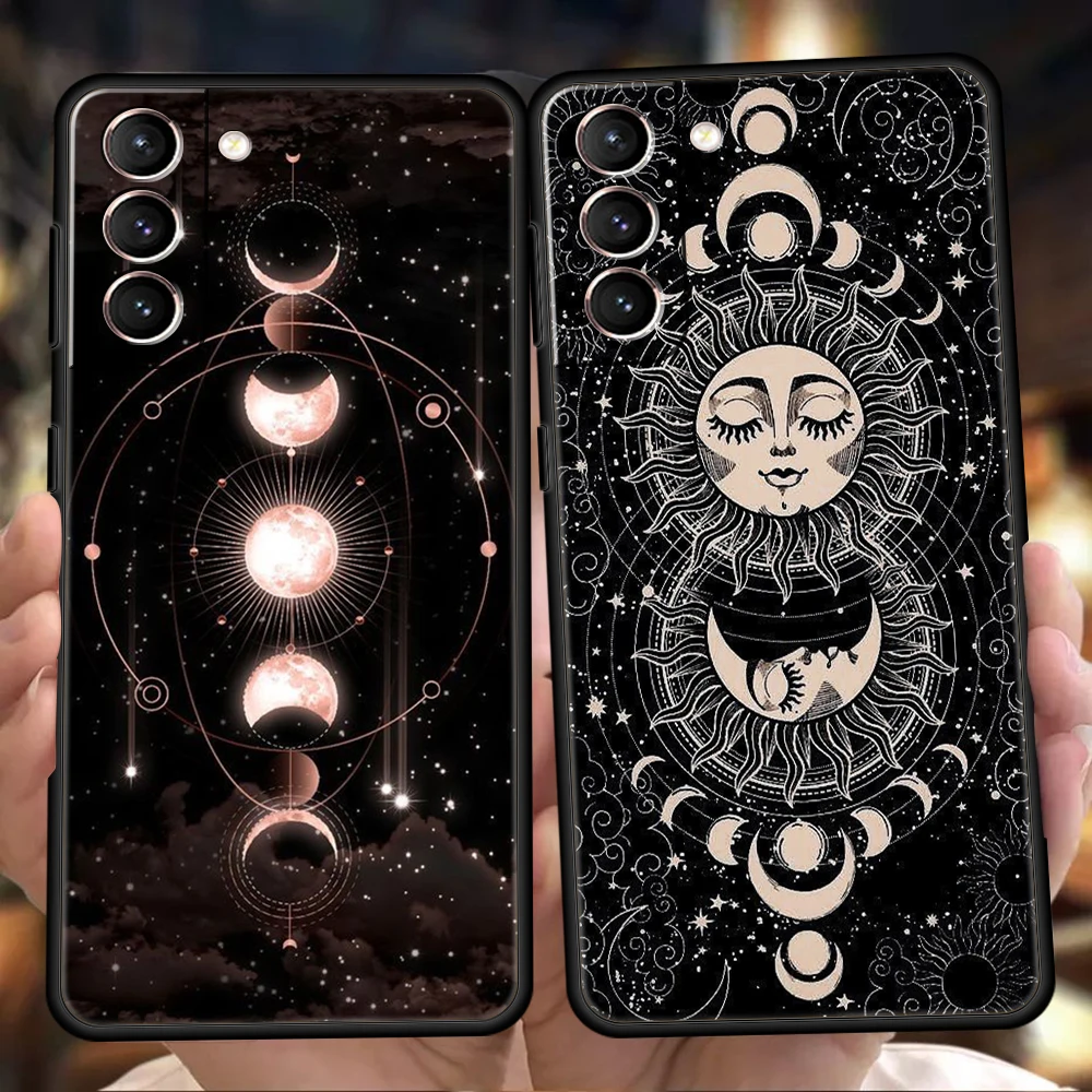 

Suns Moons Clouds Astrological Case for Samsung Galaxy S23 S22 S20 S21 FE Ultra S10 S10E S9 M22 M32 Plus S7 EDGE 5G Phone Cover