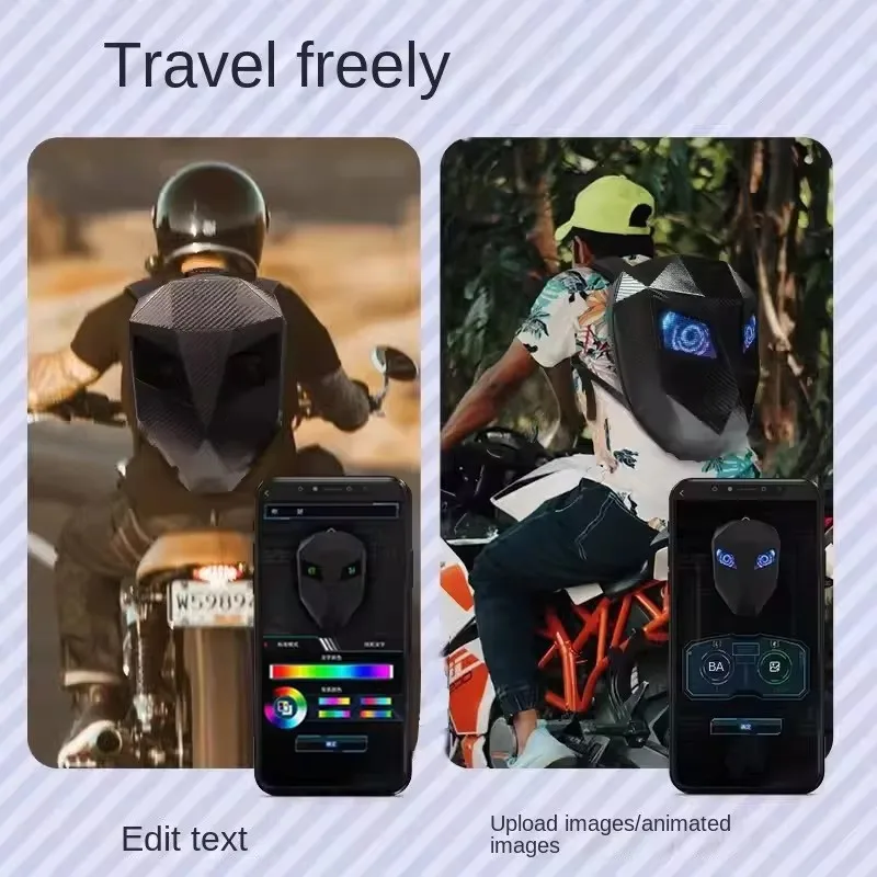 LED rycerz plecak rowerowy z oczkiem kask motocyklowy Mochilas para motocicletas wodoodporne torby na laptopa tornister Saco Moto