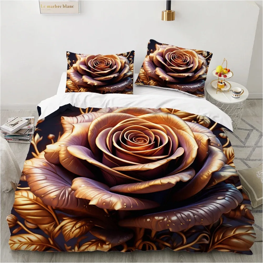 Комплект постельного белья с цветами роскошный двойной Queen King Twin полноразмерный