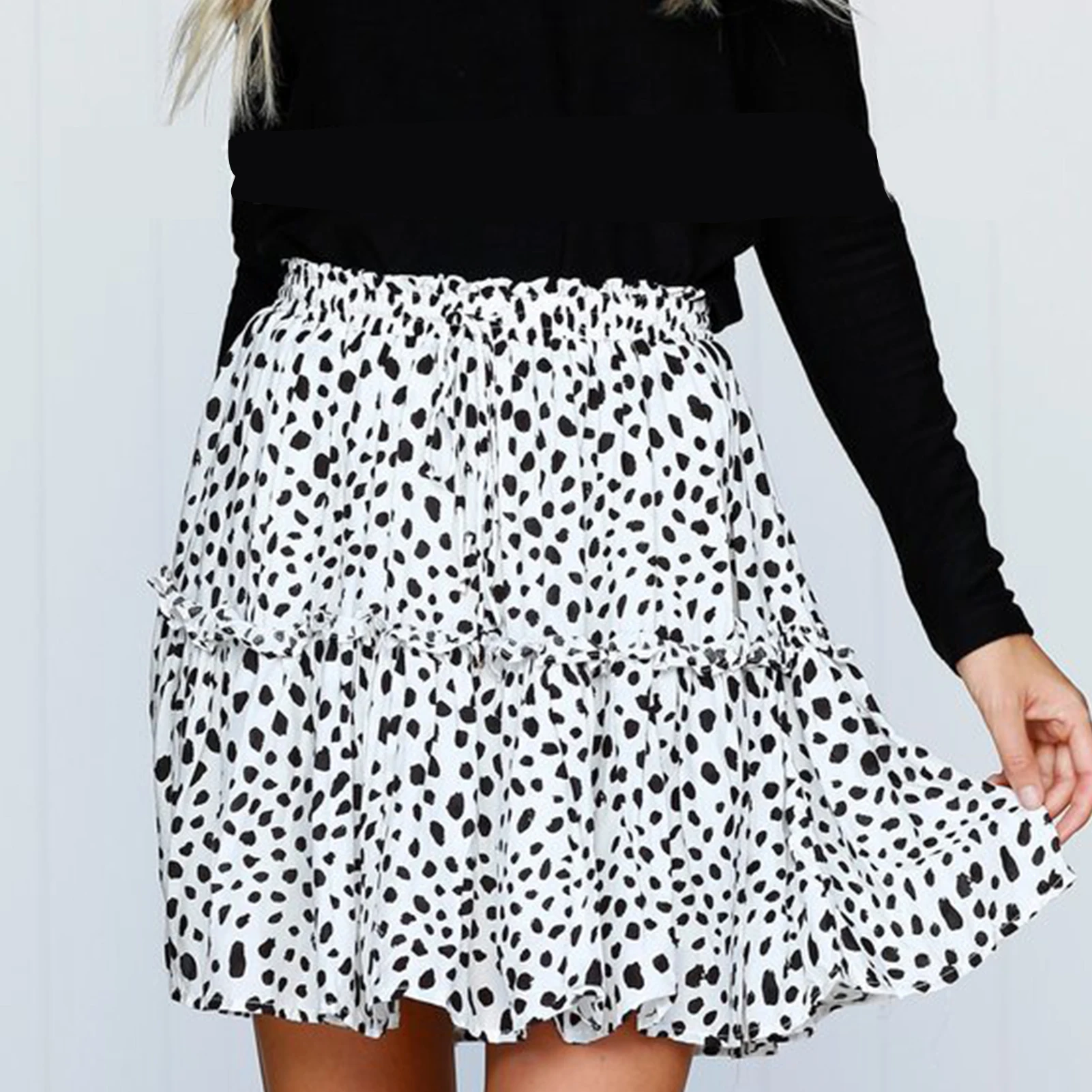 

Lady Summer Cute Skirt Dot Print Casual Loose Mini Skirts Vintage Fairycore Elegant Skirts Y2K Korea Style Short Skirts 2023 New