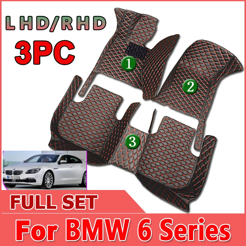 

Car Floor Mats For BMW 6 Series F06 2012~2018 Durable Carpets Protective Pad Mat Luxury Leather Rug Car Accessories 640i 640d