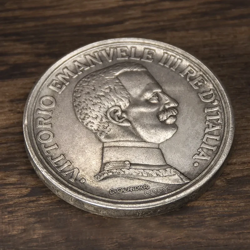 

1914 итальянский король Vittorio Emanuele III, 5 литров, антикварная монета, коллекция медалей «Богиня победы», памятная монета, подарок