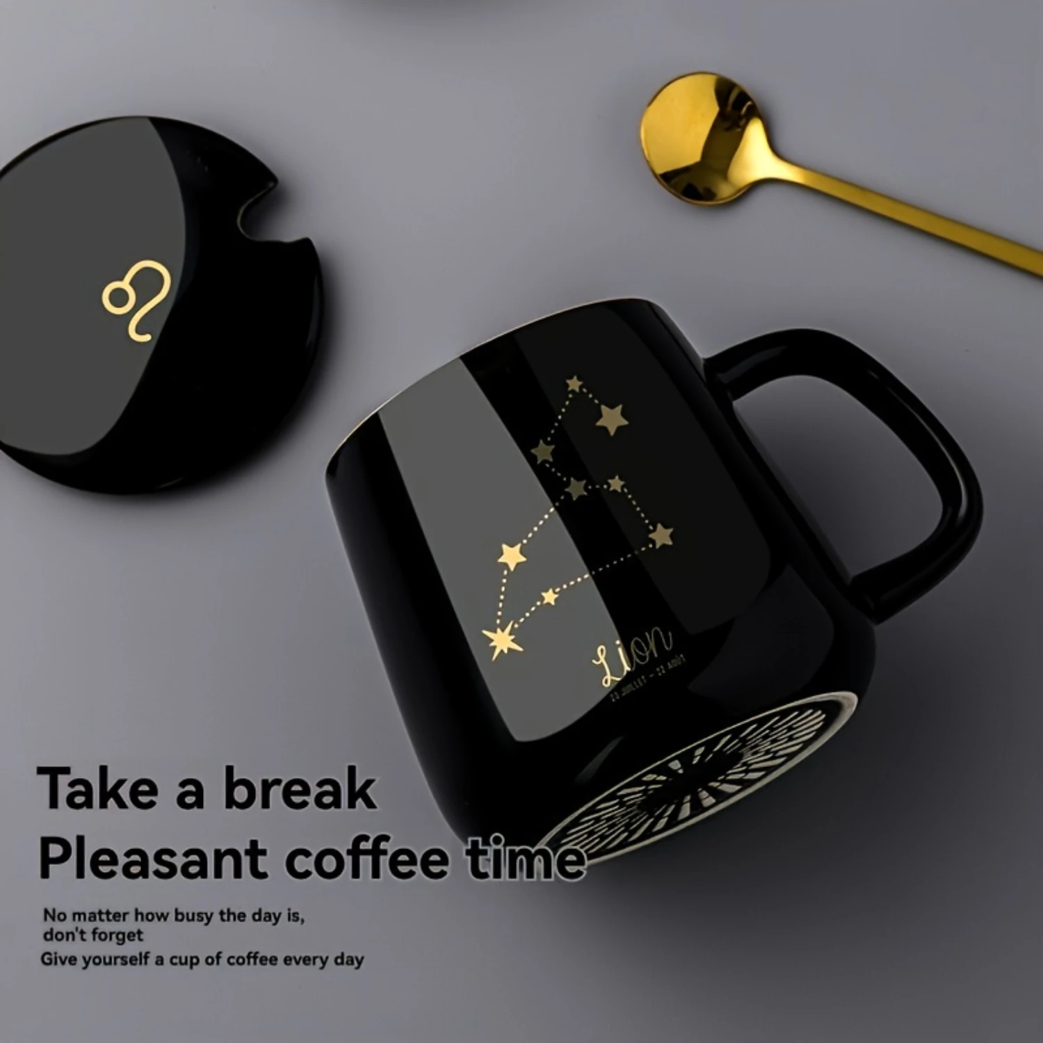 1 шт. кофейная кружка Созвездие с крышкой и ложкой керамическая чашка