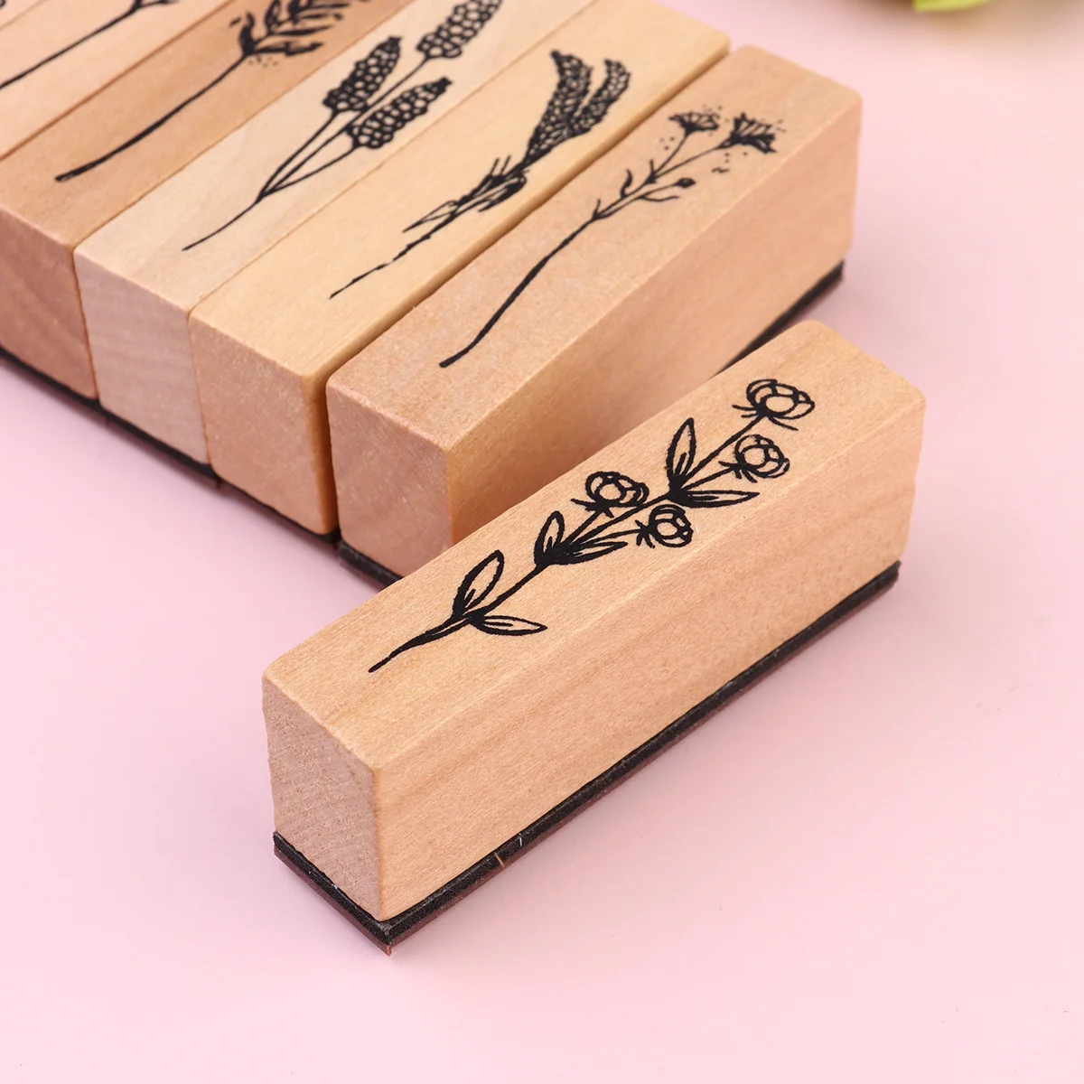

Stamps Stamp Rubber Wood Set Woodendiy Decorative Supplies Kids Ink Assorted Craft Retro Flowerscrapbooking Making