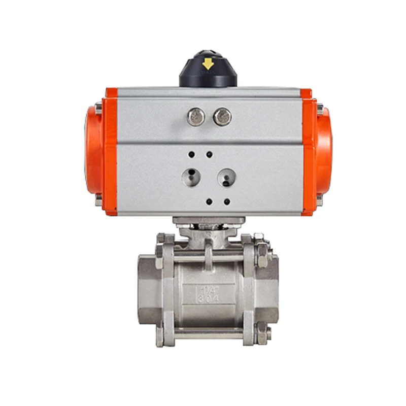 Пневматический шаровой кран с высокой платформой DN40 трехсекционный цилиндр