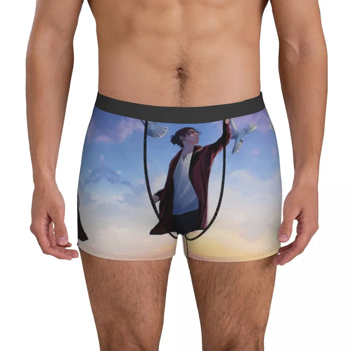 Eren Yeager The Boy Who Sought Freedom Underwear Attack On Titan Printed Trunk High Quality Men Panties Soft Shorts Briefs Gift