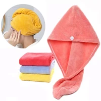 microfiber dry hair cap shower cap strong water absorbent triangle hat girl washing hair quick dryingwiping hair towel tool