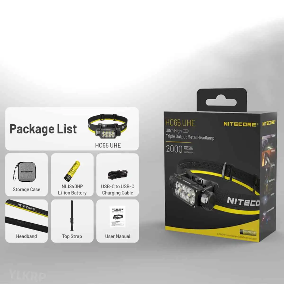 Фары NITECORE HC65 UHE 2000 люмен с расстоянием освещения 222 метров