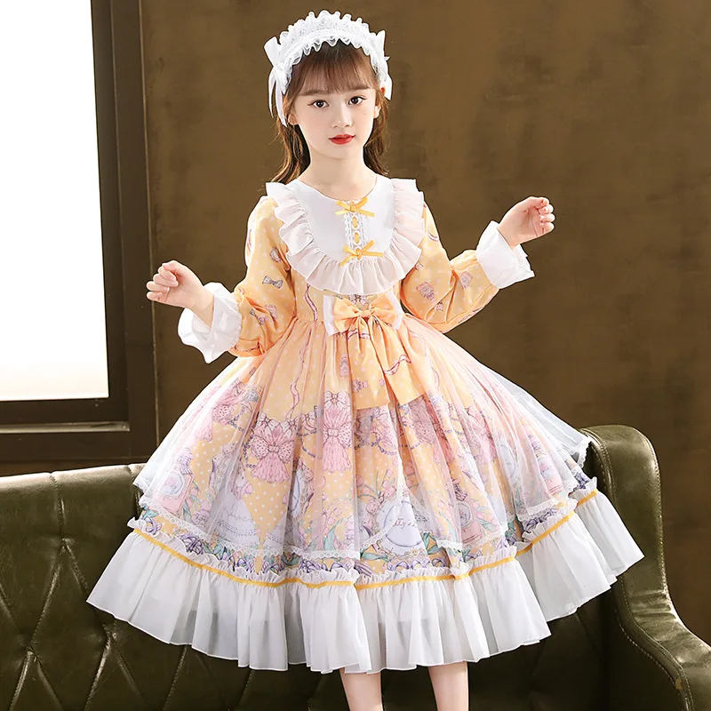 

Girls Lolita Princess Cosplay Lolita New Style Children Super Fairy Dress Little Mesh Autumn Costume