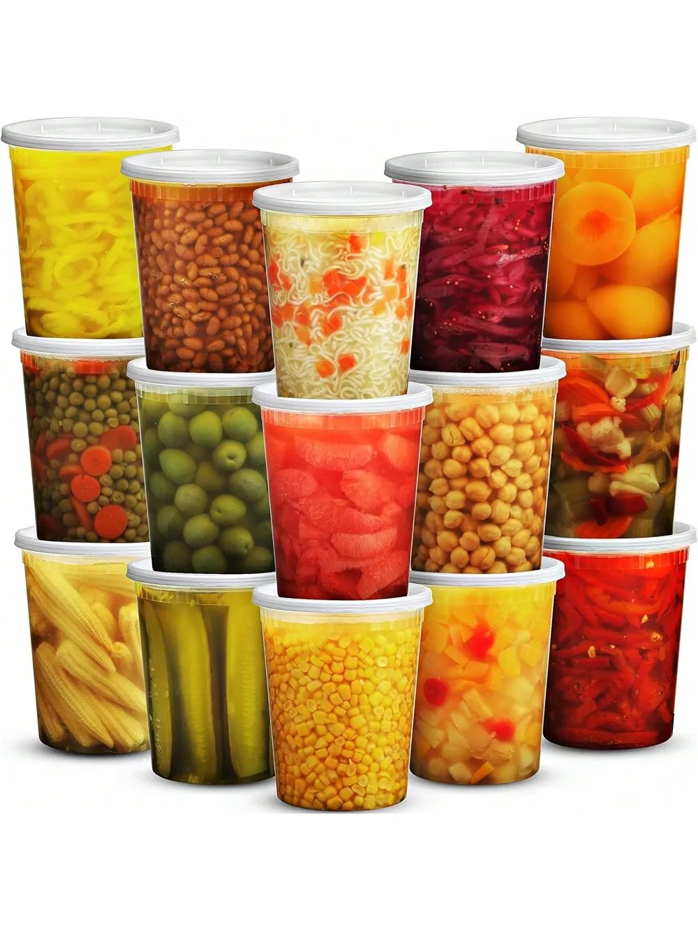 24 упаковки 32 унции Deli контейнеры с крышками пищевые пластиковые слайм суп