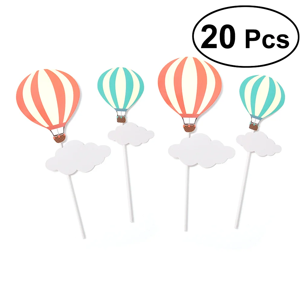 

10Pairs Decoration Birthday Cake Hot Air Balloon Ornaments Kids Gift Kindergarten Decor For Christmas Home Party