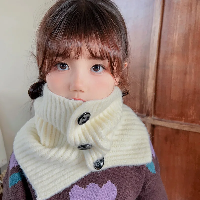 Осенне-зимний теплый детский шарф для девочек эластичный вязаный мягкий