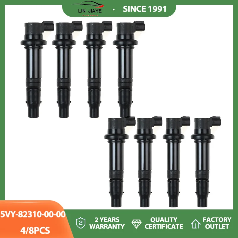 Катушка зажигания 4/8 шт. F6T558 F6T560 для Yamaha YZF R1 R6 R6S VMX V Max 2002-2017 5VY-82310-00-00 5VY 823100000