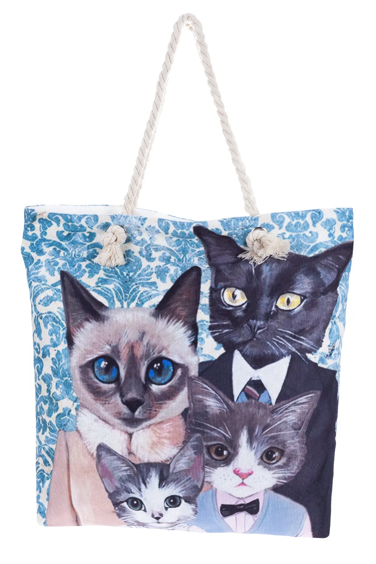 

Женская пляжная сумка-тоут с принтом кошки, модная летняя вместительная сумка через плечо с рисунком