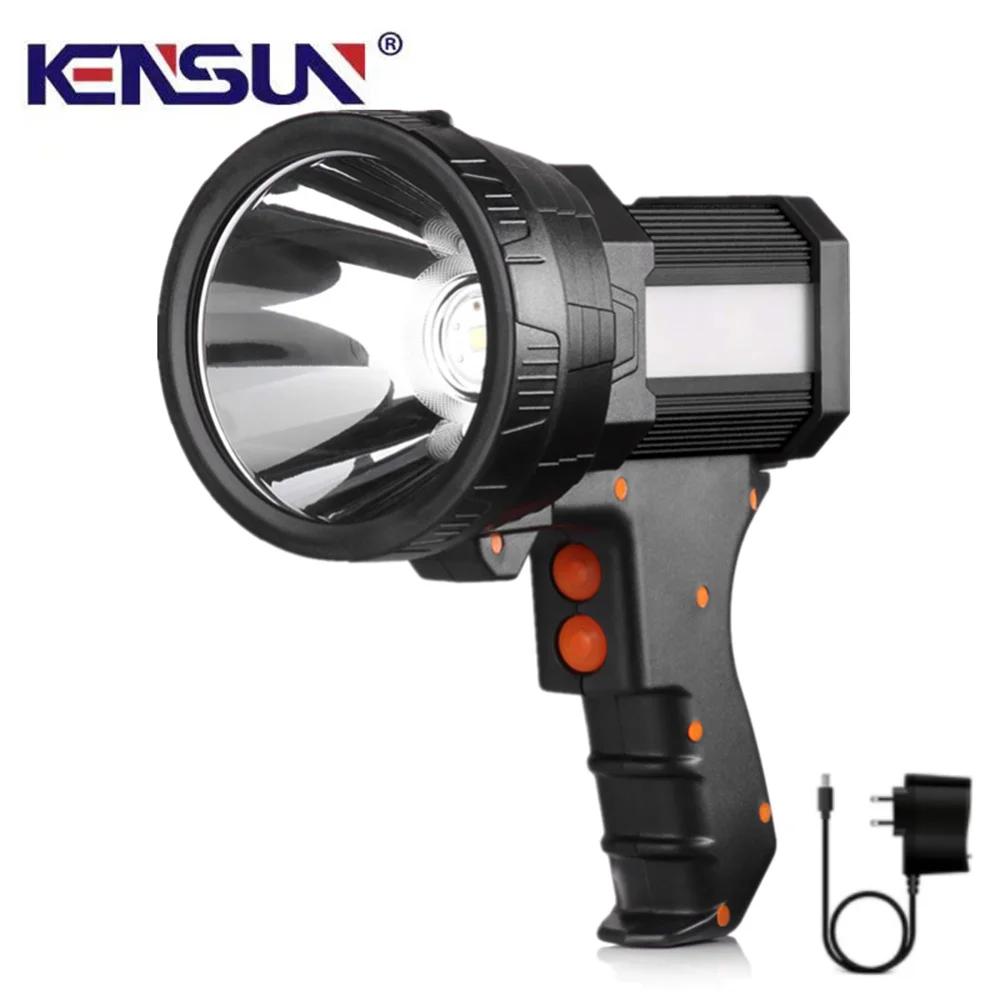 

Powerful Handheld LED Searchlight Flashlight High Lumen Light Chargeable Camping Torch Lamp