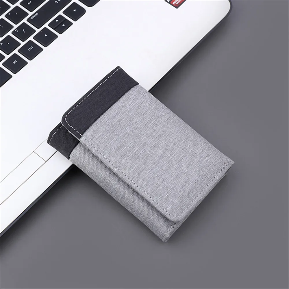 Canvas Wallet Men ID/photo Holders Black/blue/gray Card Holder Wallet Case 8 Slots Hasp Male Purse Change Money Pouch