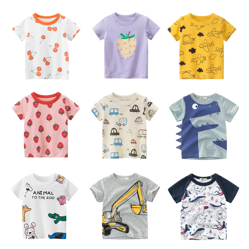 

Summer boy girl cartoon pure cotton T-shirt children's T-shirt short sleeve casual Children's clothes Baby clothing 1-8year