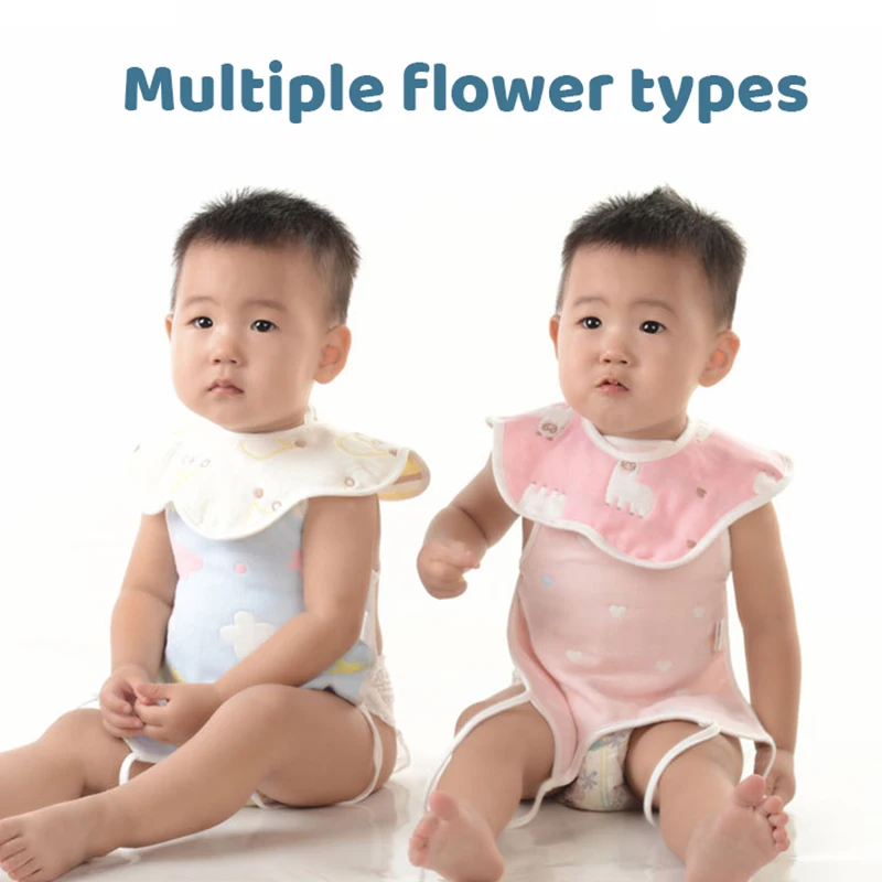 

Слюнявчик детский хлопковый с мультяшными лепестками, 6 слоев