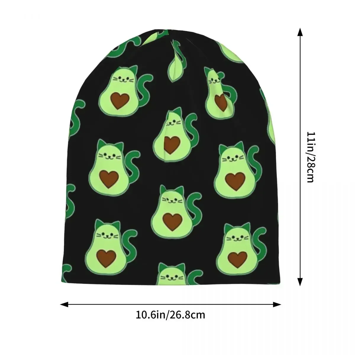 Теплая вязаная шапка с котом авокадо - теплая модная капюшоном осенне-зимние