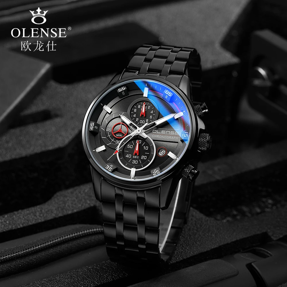 

2022 Fashion Men Six-needle Multi-function Waterproof Calendar 24-Hour System Sport Wristwatches Stainless Steel Quartz Watches