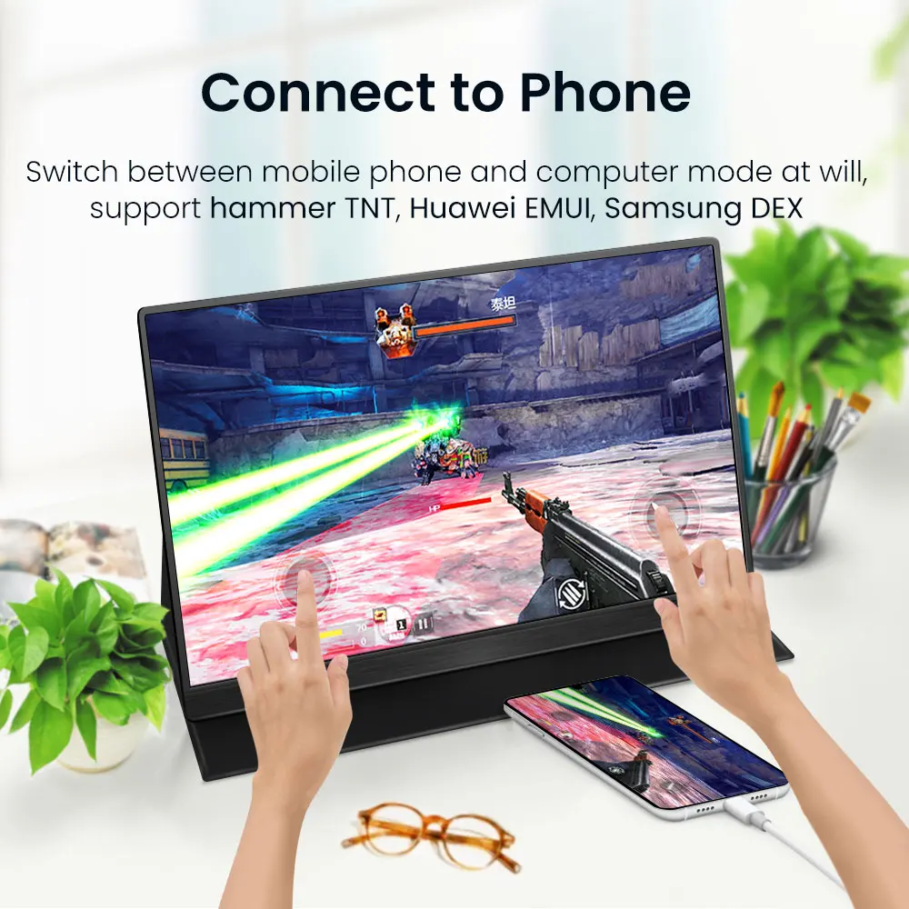 Фото Портативный монитор для iPhone Huawei Switch PS5/4 Raspberry Pi сенсорный экран 15 дюймов геймеров Портативный монитор для iPhone Huawei Switch PS5/4 Raspberry Pi сенсорный экран 15 дюймов геймеров