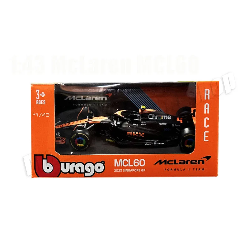 Bburago 1:43 Сингапур МакЛаррен MCL60 Ландо Норрис # 4-сплавная литая модель автомобиля