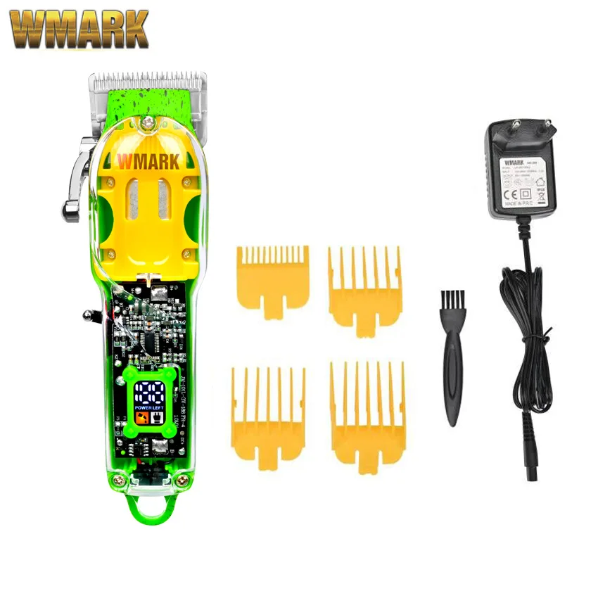 

WMARK NG-408 триммер для волос в прозрачном стиле, Профессиональная Мужская электрическая машинка для стрижки волос, машинка для стрижки волос