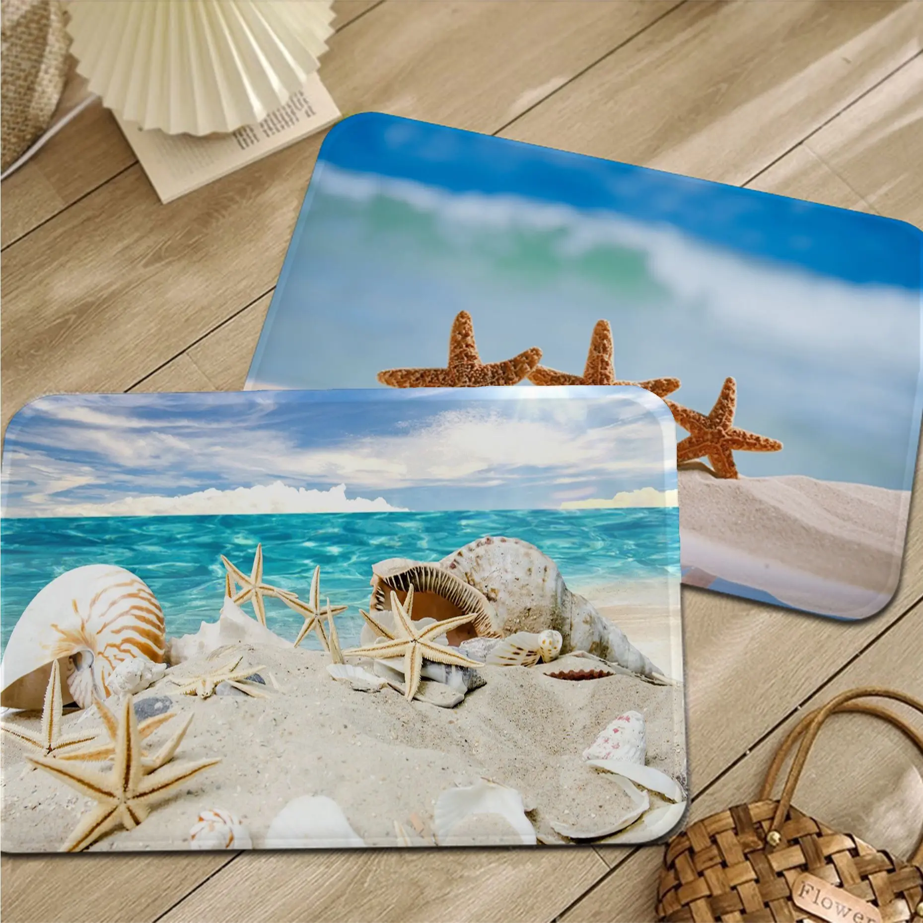 

Sea Doormat Ocean Beach Starfish Room Mats Kids Room Bedroom Decoration Balcony Anti-Slip Doormat Living Room Modern Home Decor