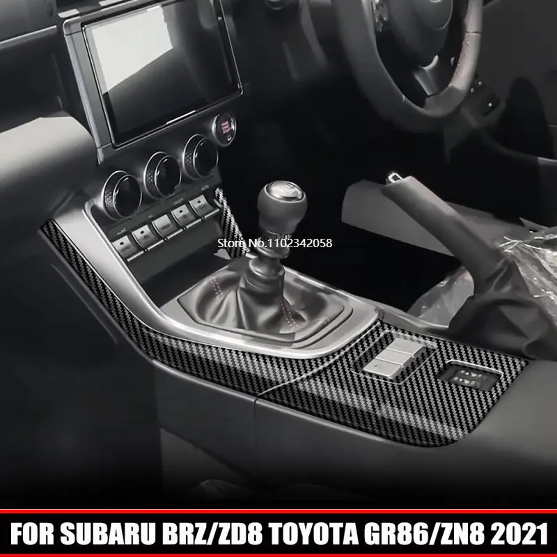 

RHD FOR SUBARU BRZ/ZD8 TOYOTA GR86/ZN8 2021 ABS black center control panle gear Outer frame decoration interior accessories