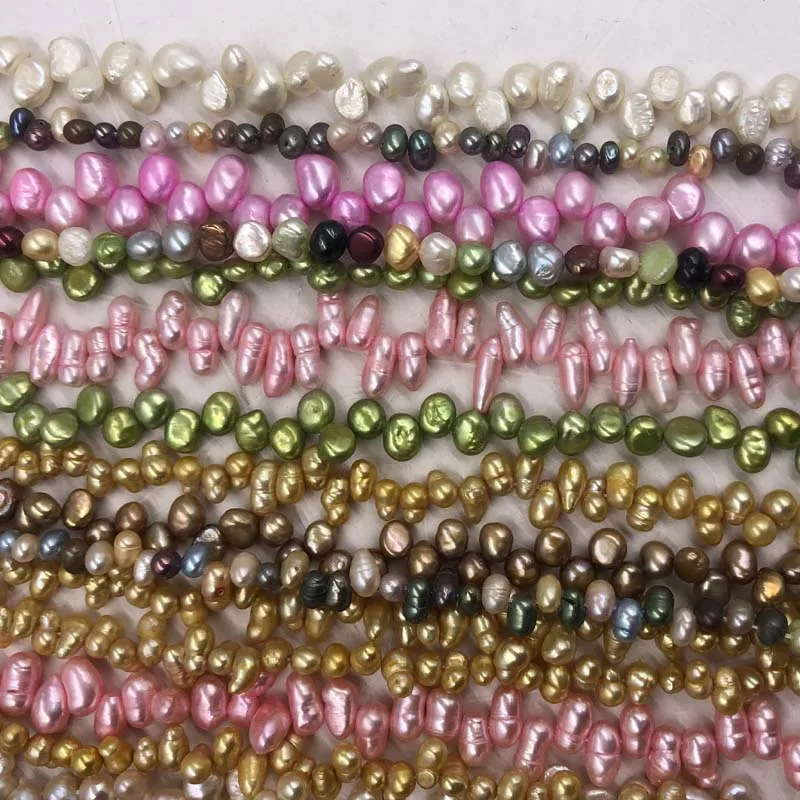 ELEISPL Wholesale 20  Strands Mixed Real Freshwater Multi-colours Pearls Loose Strings 4-8mm Beads  #22000469