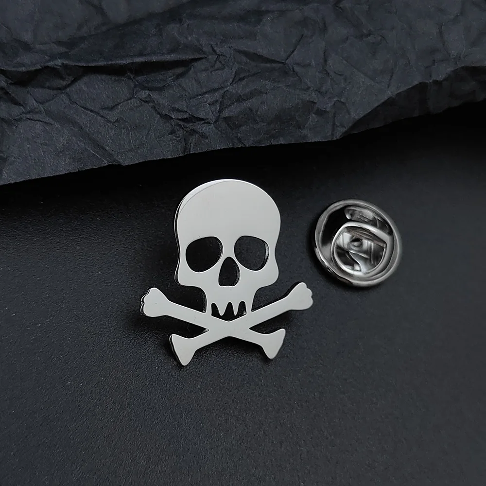 Мужская брошь в виде черепа на лацкан пиджака
