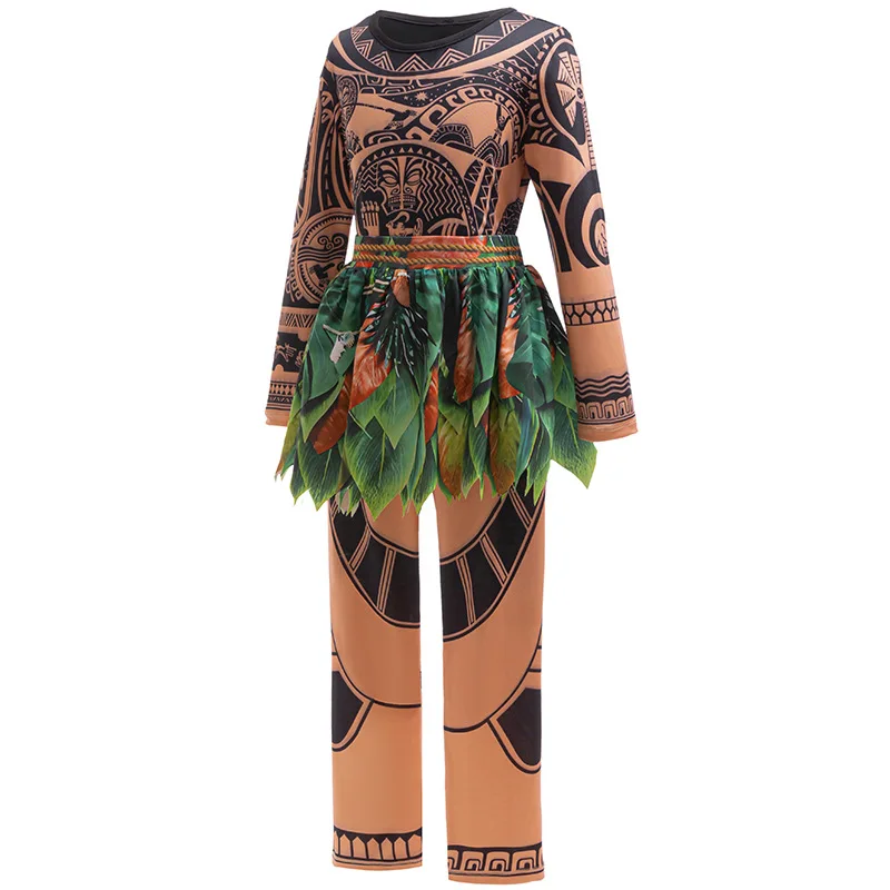 Костюм для косплея Моаны Мауи мальчиков детский топ и штаны комплект костюм