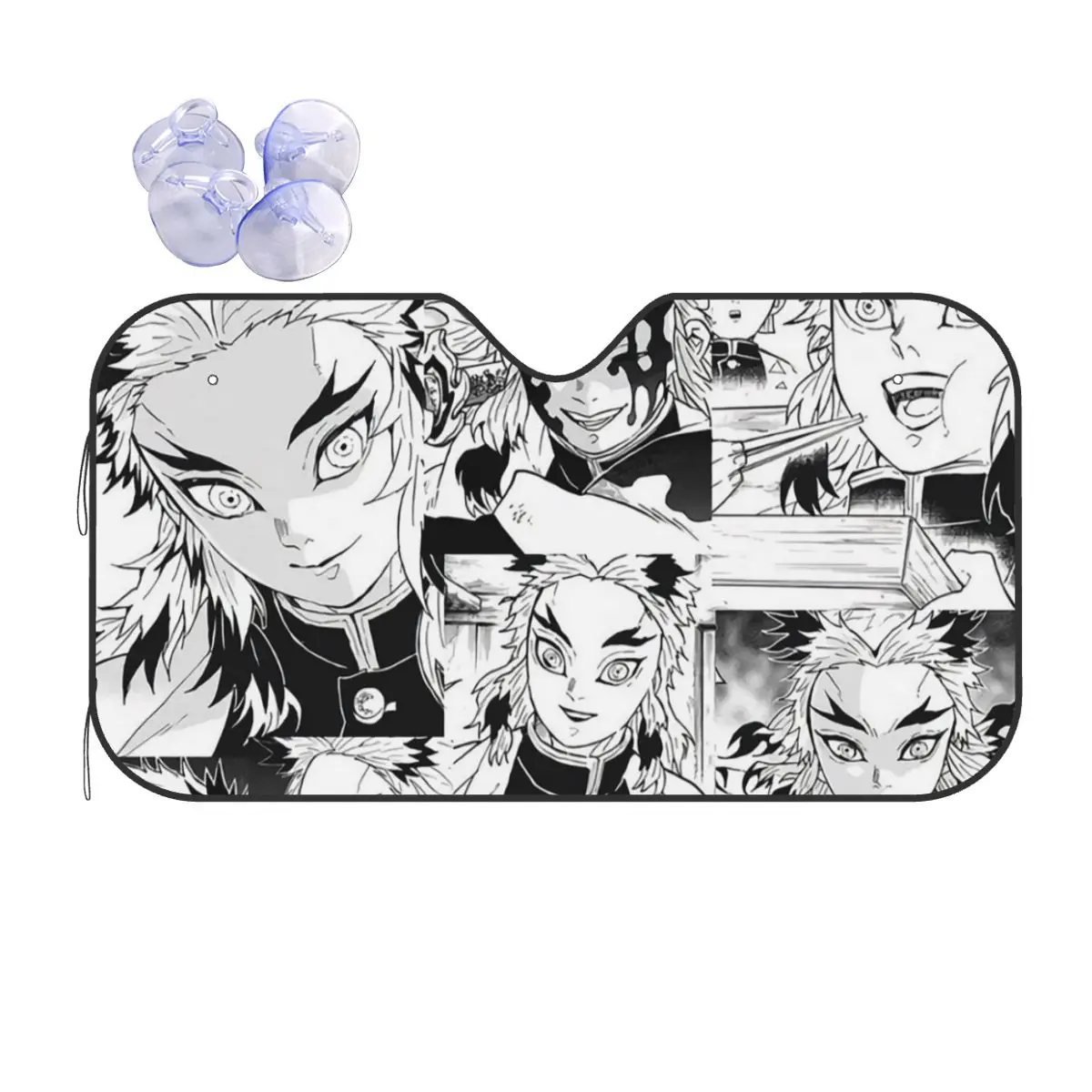 

Солнцезащитный козырек для лобового стекла Rengoku Aniki, выдвижной клетчатый козырек для защиты от демонов, 76x140 см