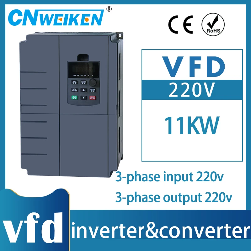 Высокомощный прочный Частотный Привод VFD 11 кВт/15 кВт 15 л.с./20 л.с. 500 Гц 220 В 3ph
