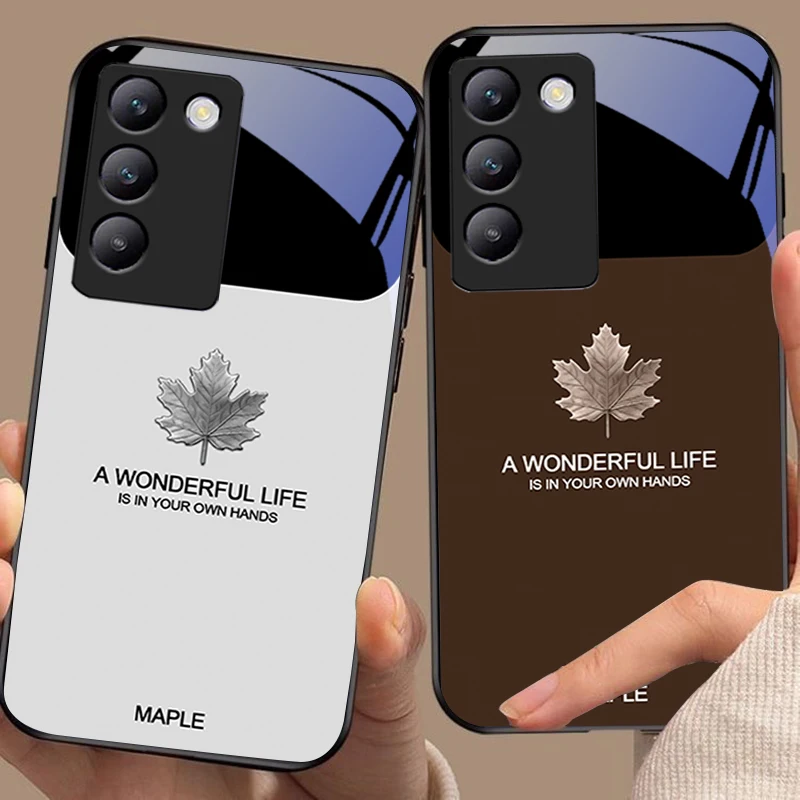 Коричневые кленовые листья для Y72 33S 11 03 36 96 Lite 35 16 Iqoo 12 V40 SE 5G 29 40 21 30 X80 Pro Vivo черный