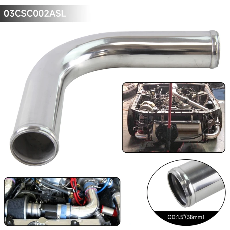

Universal 38-51mm/1.5-2 "inch Different Inlet/Outlet size 90 Degree Aluminum Turbo Intercooler Pipe L= 300mm
