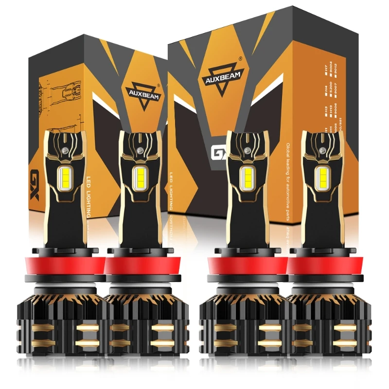 

AUXBEAM 110 Вт Светодиодные лампы для фар H1 H4 H7 H11 H13 9004 9005 9006 9007 9012 Светодиодные лампы BUILT-IN 6500K 120 Вт 25000LM GX SERIES